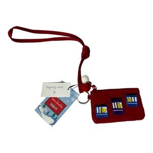 Vera Bradley | Peanuts SKI SLOPE SNOOPY wristlet red embroidered